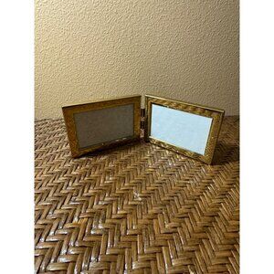 Vintage 70's Double Hinged Brass Picture Frame
